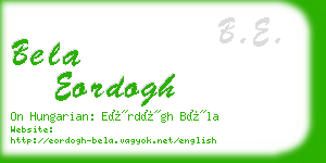 bela eordogh business card